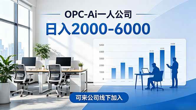 （18809期）2026创业新风口—OPC一人公司模式震撼首发！日收益2000-6000+，项目绿色长久，安全稳健，合…-777网创网