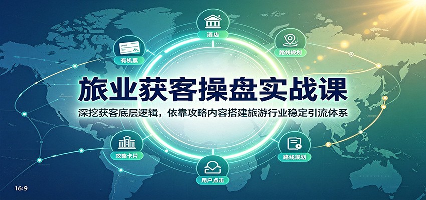 旅业获客操盘实战课：深挖获客底层逻辑，依靠攻略内容搭建旅游行业稳定引流体系-777网创网