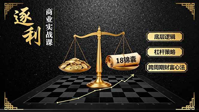 （16046期）《逐 利》商业实战课，底层逻辑、杠杆策略、18锦囊，跨周期财富心法-777网创网