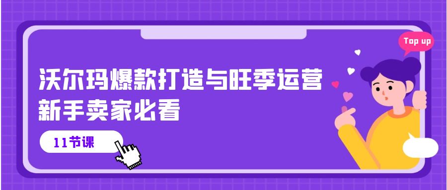 （10660期）沃尔玛 爆款打造与旺季运营，新手卖家必看（11节视频课）-777网创网