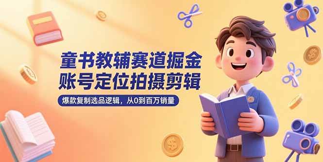 (15326期)童书教辅赛道掘金,账号定位拍摄剪辑,爆款复制选品逻辑,从0到百万销量-777网创网