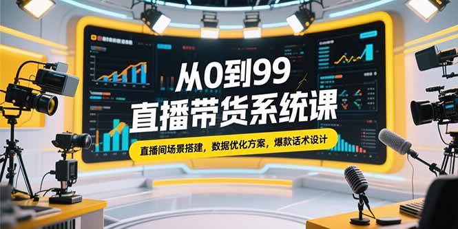（15362期）从0到99直播带货系统课，直播间场景搭建，数据优化方案，爆款话术设计-777网创网