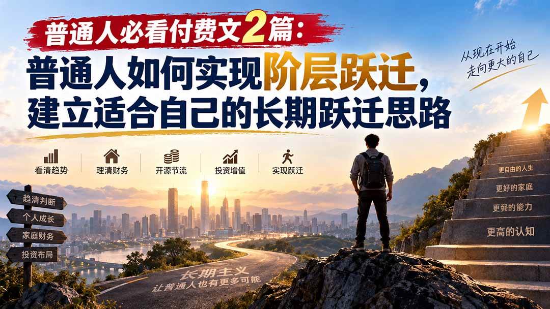 （20262期）普通人必看付费文2篇：普通人如何实现阶层跃迁，建立适合自己的长期跃迁思路-777网创网