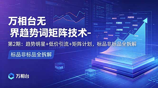 万相台无界趋势词矩阵技术-第2期：趋势明星+低价引流+矩阵计划，标品非标品全拆解-777网创网