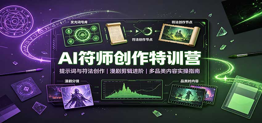 AI符师创作特训营：提示词与符法创作，漫剧剪辑进阶，多品类内容实操指南-777网创网