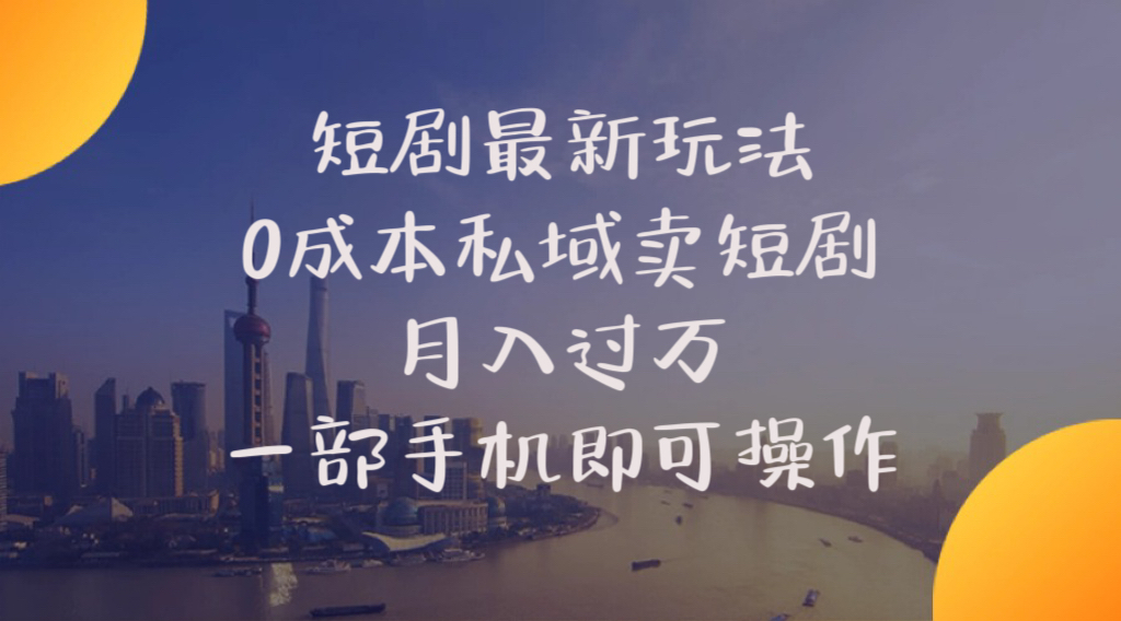 （10716期）短剧最新玩法 0成本私域卖短剧 月入过万 一部手机即可操作-777网创网