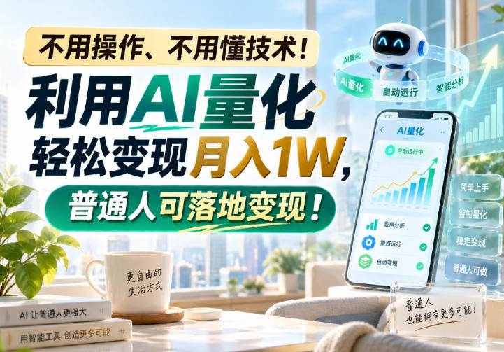 (20429期)利用AI量化轻松变现月入1W,普通人可落地变现,不用操作、不用懂技术!-777网创网