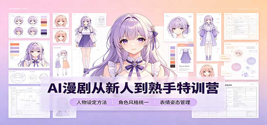 AI漫剧从新人到熟手特训营：剧本分镜创作，提示词模板，人物设定与工具资源-777网创网