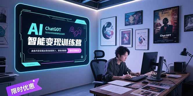 （15389期）AI智能变现训练营，ChatGPT写作变现，电影解说制作，图文带货方法论-777网创网