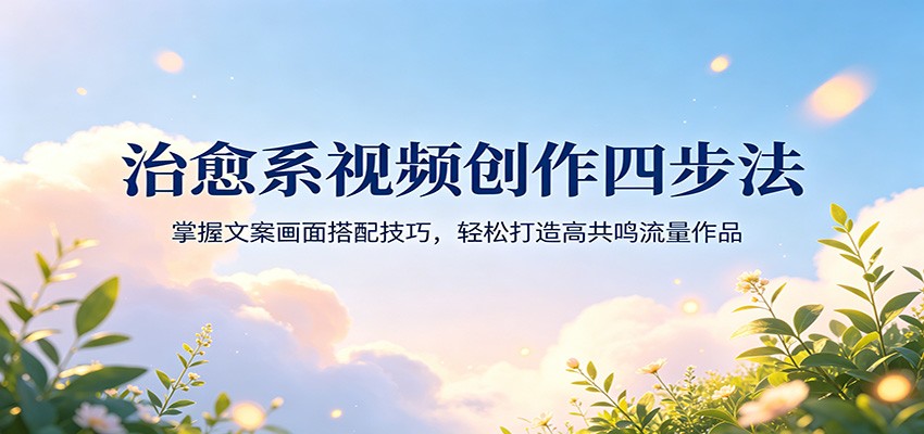 治愈系视频创作四步法：掌握文案画面搭配技巧，轻松打造高共鸣流量作品-777网创网