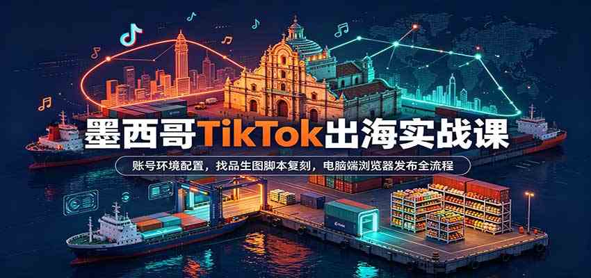 墨西哥TikTok出海实战课:账号环境配置,找品生图脚本复刻,电脑端浏览器发布全流程-777网创网