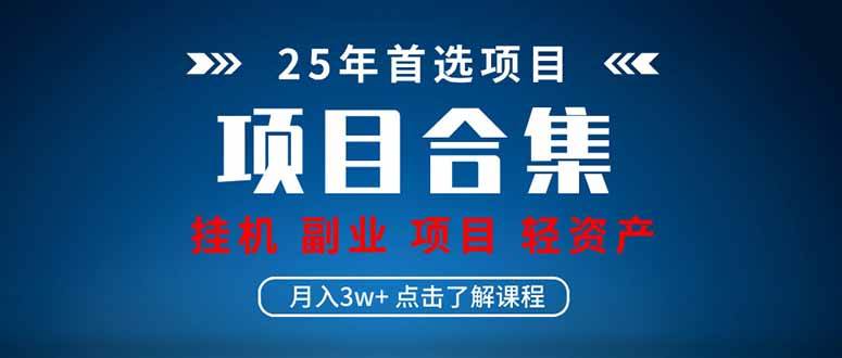 图片[1]-（14175期）2025 实操项目合集 挂机类型 直播类型 轻资产创业类型 课程分享各项目…-777网创网