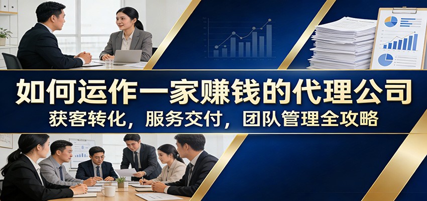 如何运作一家赚钱的代理公司:获客转化,服务交付,团队管理全攻略 如何运作一家赚钱的代理公司:获客转化,服务交付,团队管理全攻略