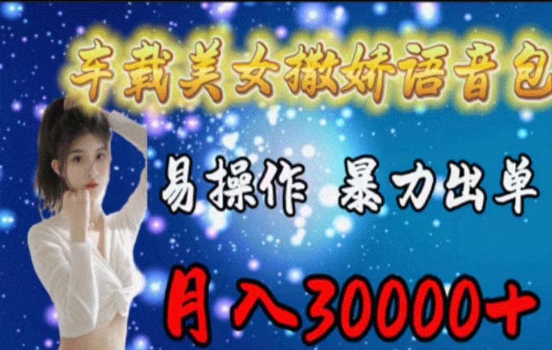 （11249期）车载美女撒娇语音包，执行就出单，月入3000＋，小白看完课程就能马上实操-777网创网
