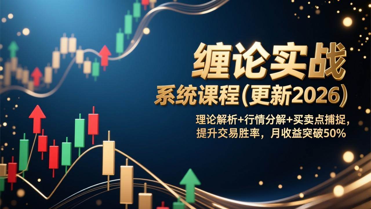 （17136期）缠论实战系统课程(更新2026)，理论解析+行情分解+买卖点捕捉，提升交易胜率，月收益突破50%-777网创网