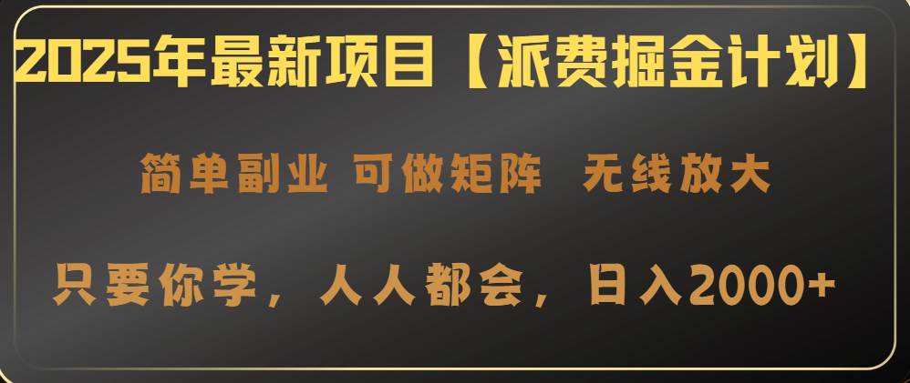 （14518期）2025年最新项目【派费掘金计划】操作简单，日入2000+-777网创网