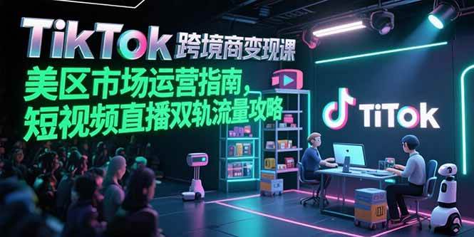（15344期）TikTok跨境电商变现课，美区市场运营指南，短视频直播双轨流量攻略-777网创网