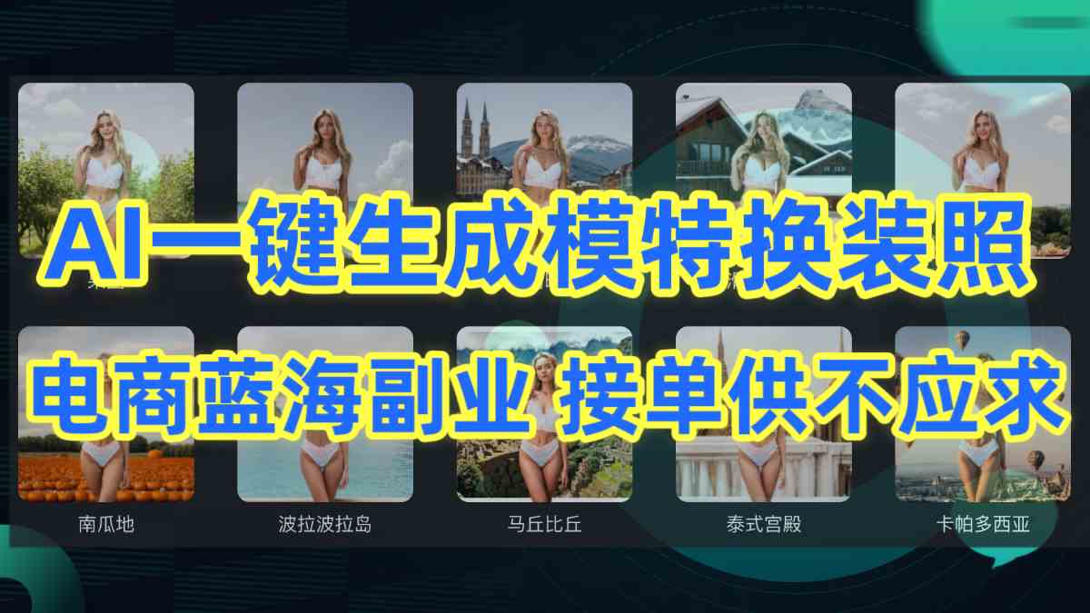 (9616期)AI制作一键生成模特换装照,电商蓝海副业供不应求-777网创网