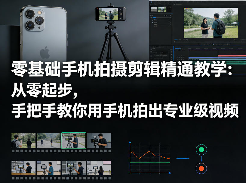 零基础手机拍摄剪辑精通教学：从零起步，手把手教你用手机拍出专业级视频-777网创网