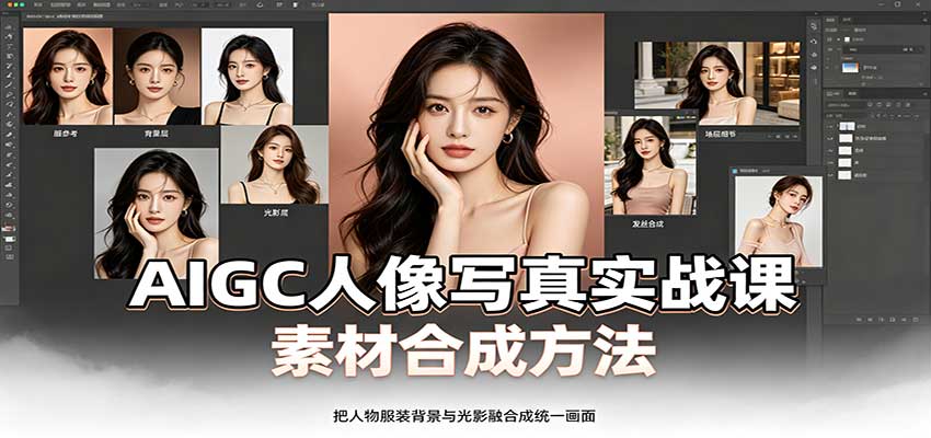 AIGC人像写真实战课:软件平台部署筹备,素材合成方法,多题材写真案例-777网创网