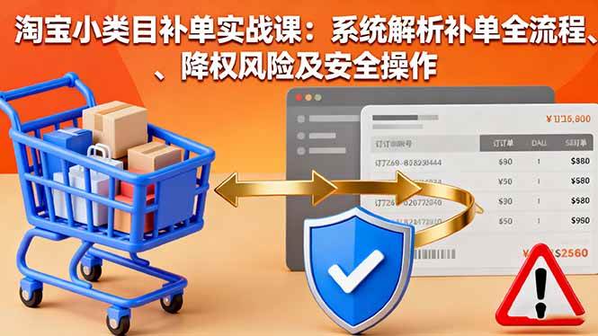 （16239期）淘宝小类目补单实战课：系统解析补单全流程、降权风险及安全操作-777网创网