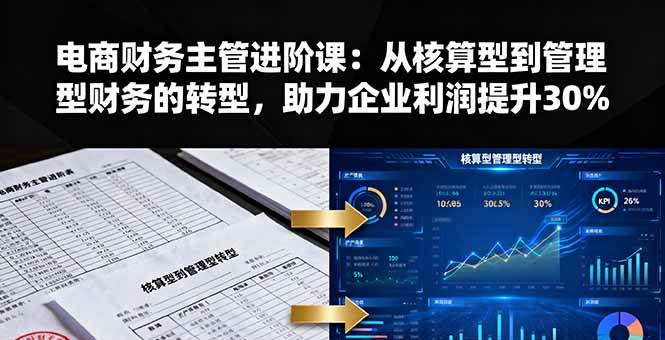 （16193期）电商财务主管进阶课：从核算型到管理型财务的转型，助力企业利润提升30%-777网创网