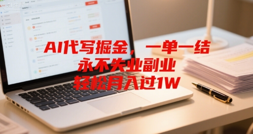 AI代写掘金，一单一结，永不失业副业，轻松月入过1W-777网创网