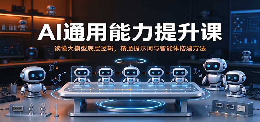 AI通用能力提升课:读懂大模型底层逻辑,精通提示词与智能体搭建方法-777网创网