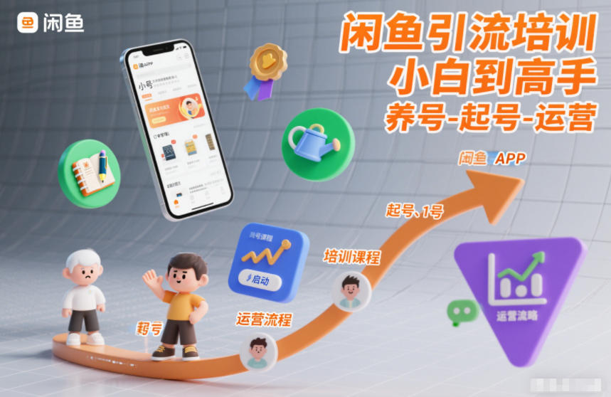 闲鱼引流培训，小白到高手，养号-起号-运营-777网创网