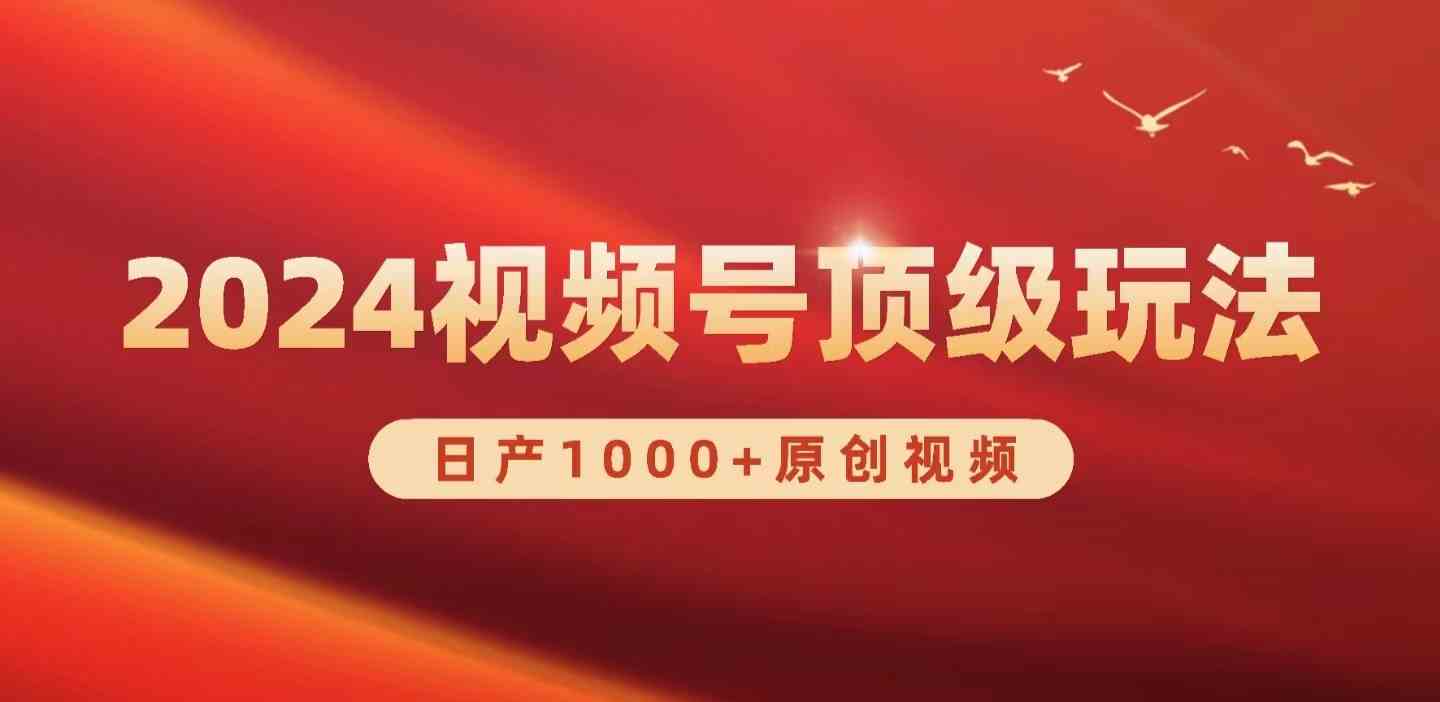 （9905期）2024视频号新赛道，日产1000+原创视频，轻松实现日入3000+-777网创网
