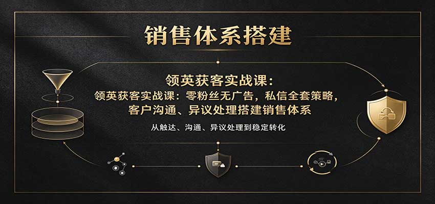 领英获客实战课:零粉丝无广告,私信全套策略,客户沟通、异议处理搭建销售体系-777网创网