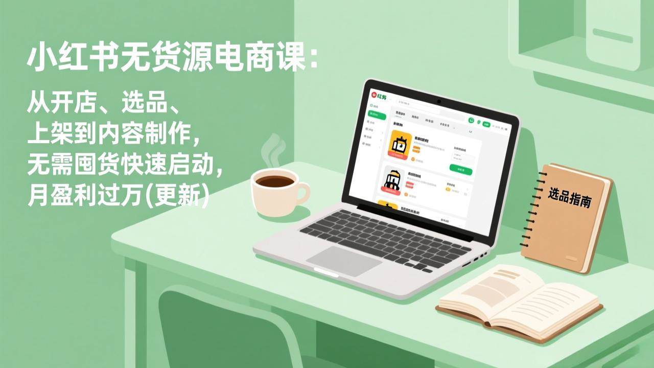 (18127期)小红书无货源电商课(4月20更新):从开店、选品、上架到内容制作,无需囤货快速启动,月盈利过万-777网创网