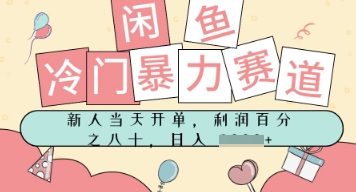 闲鱼冷门暴力赛道,新人当天开单,门槛低,日入多张
