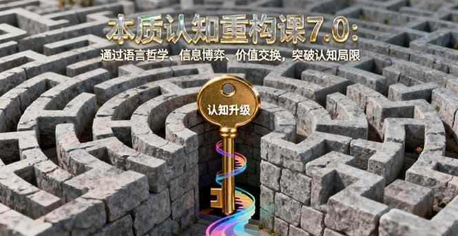 （16218期）本质认知重构课7.0：通过语言哲学、信息博弈、价值交换，突破认知局限-777网创网