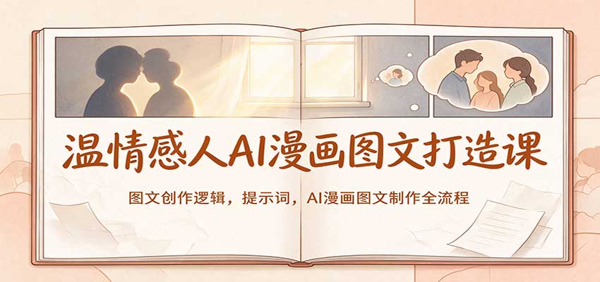 温情感人AI漫画图文打造课:图文创作逻辑,提示词,AI漫画图文制作全流程-777网创网