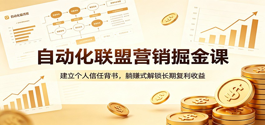 自动化联盟营销掘金课：建立个人信任背书，躺赚式解锁长期复利收益-777网创网