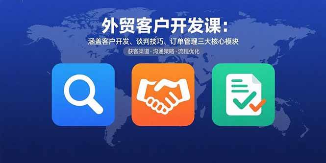 (15793期)外贸客户开发课:涵盖客户开发、谈判技巧、订单管理三大核心模块-777网创网