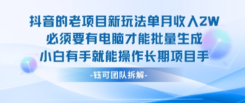 老项目新玩法单月收入2W小白有手就能操作长期项目-777网创网