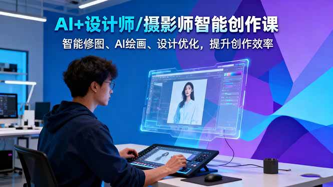 （16398期）AI+设计师/摄影师智能创作课：智能修图、AI绘画、设计优化，提升创作效率-777网创网