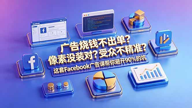 (18850期)广告烧钱不出单?像素没装对?受众不精准?这套Facebook广告课帮你避开90%的坑-原创双语字幕-777网创网