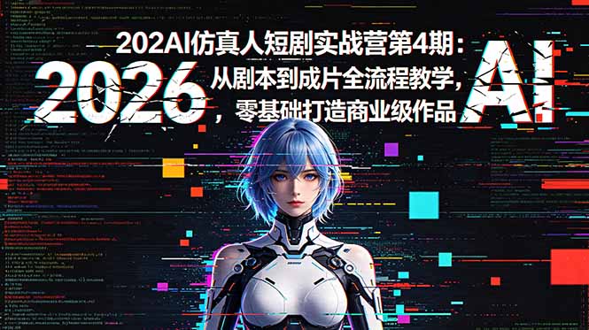 2026AI仿真人短剧实战营第4期:从剧本到成片全流程教学,零基础打造商业级作品-777网创网
