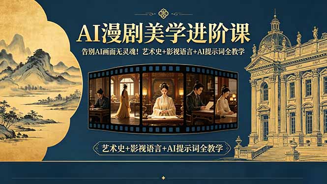 告别AI画面无灵魂!AI漫剧美学进阶课-更新,艺术史+影视语言+AI提示词全教学-777网创网