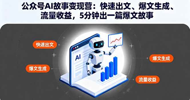 （16201期）公众号AI故事变现营：快速出文、爆文生成、流量收益，5分钟出一篇爆文故事-777网创网