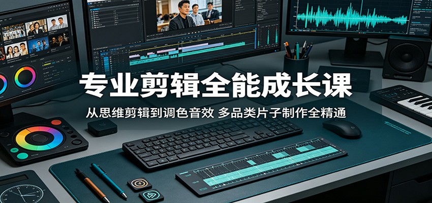 专业剪辑全能成长课:从思维剪辑到调色音效,多品类片子制作全精通-777网创网