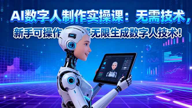 （16376期）AI数字人制作实操课：无需技术，新手可操作，免费无限生成数字人技术！-777网创网