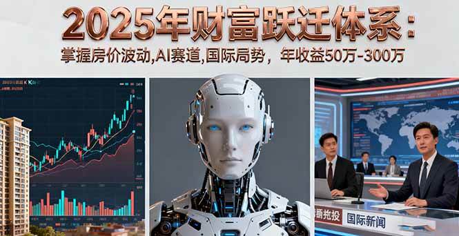 （16217期）2025年财富跃迁体系：掌握房价波动,AI赛道,国际局势，年收益50万-300万-777网创网