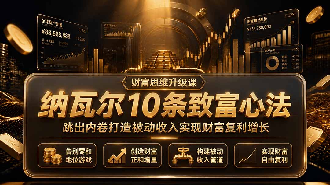 付费文章：纳瓦尔10条致富心法，跳出内卷打造被动收入实现财富复利增长-777网创网