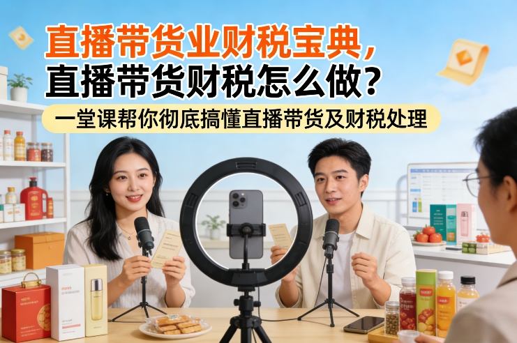 直播带货业财税宝典，直播带货财税怎么做？一堂课帮你彻底搞懂直播带货及财税处理-777网创网