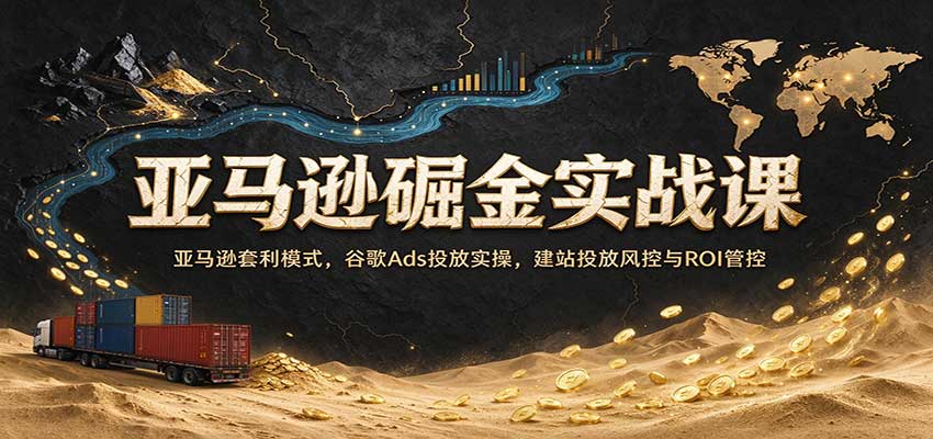 亚马逊掘金实战课:亚马逊套利模式,谷歌Ads投放实操,建站投放风控与ROI管控-777网创网