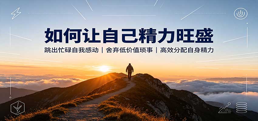 如何让自己精力旺盛：跳出忙碌自我感动，舍弃低价值琐事，高效分配自身精力-777网创网